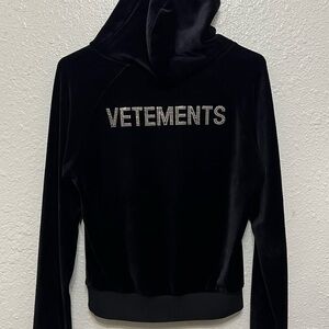 Vetements Black Velvet Hoodie